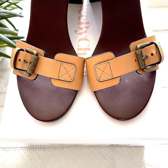 See by Chloé Leather Romy Sandals in Tan - Picture 7 of 16
